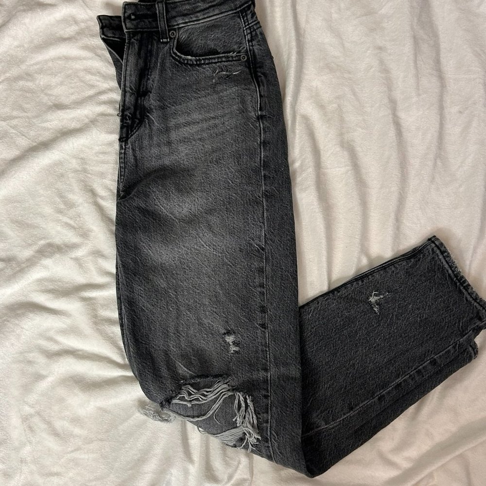 American Eagle AG Ripped Mom Jeans High Waisted 00 Short